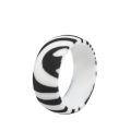 8.7MM Zebra-Stripe Pattern Silicone Wedding Ring For Men