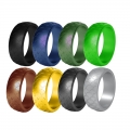 8.7MM Scale Pattern Mens Silicone Rings Wedding Bands 